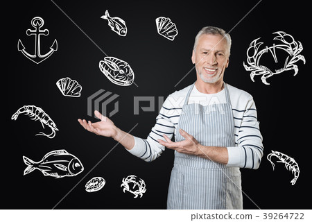 Experienced cook smiling while offering tasty 39264722