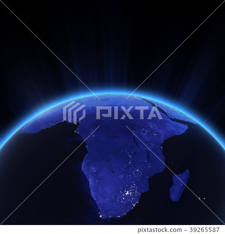 Africa city lights at night 3d rendering - Stock Illustration [39265587 ...