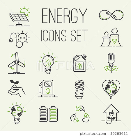 Vector green eco energy icons set energy icons - Stock Illustration ...