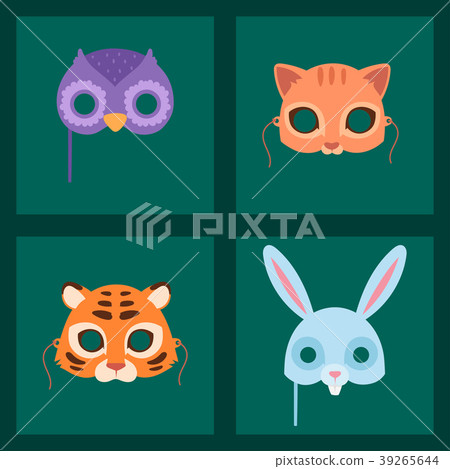 Animals carnival mask vector festival decoration Animals carnival mask vector festival decoration 39265644