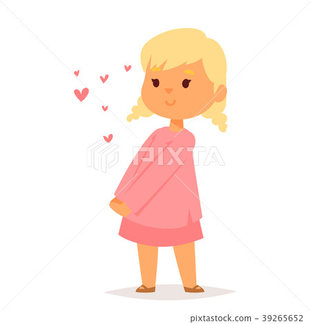 Girl in love vector character happy smiling kid Girl in love vector character happy smiling kid 39265652