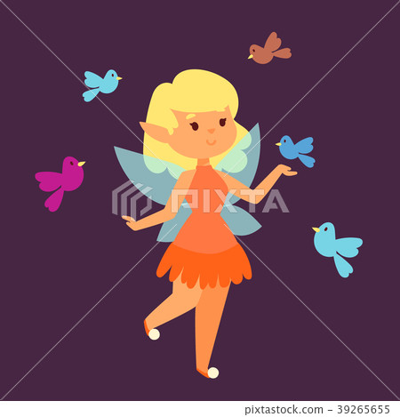 Fairy princess girl vector character cute Fairy princess girl vector character cute 39265655