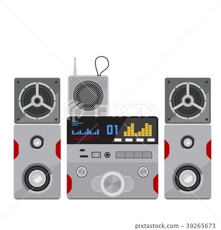 Acoustic sound system stereo flat vector music 39265673