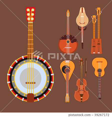 Set of stringed musical instruments classical Set of stringed musical instruments classical 39267172