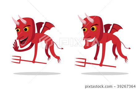 Devils talking and whispering, side view, vector - Stock Illustration ...