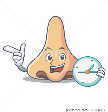 With clock nose character cartoon style With clock nose character cartoon style 39268317