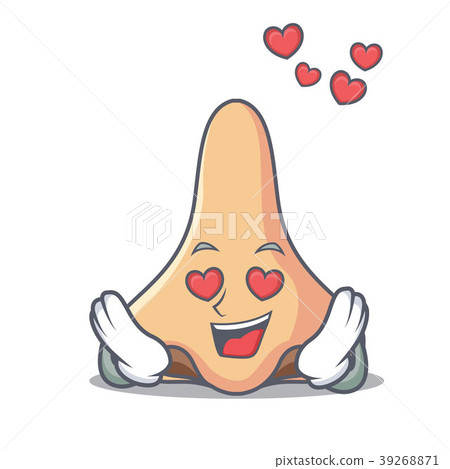 In love nose mascot cartoon style In love nose mascot cartoon style 39268871