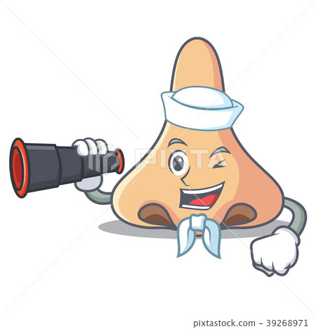 sailor with binocular nose mascot cartoon style 39268971