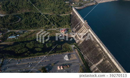Aerial photos of  Large Dam .in Thailand . 39270513