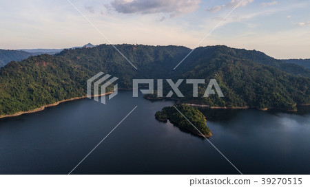 Aerial photos of  Large Dam .in Thailand . 39270515