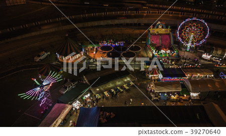 Aerial photos of temple festival in Thailand . Aerial photos of temple festival in Thailand . 39270640
