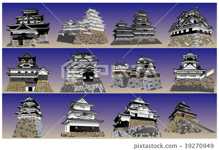 日本城堡現存Tenshu藍天后面 39270949