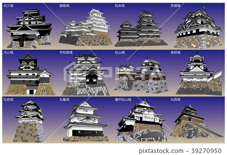 日本城堡現存Tenshu藍天后面 39270950