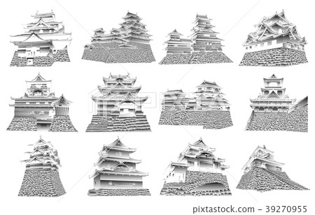 日本城堡現存塔黑白2 39270955