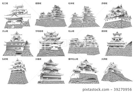 日本城堡現存塔黑白2 39270956