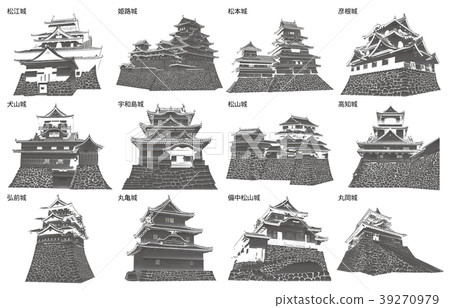 日本城堡現存的Tenshu Black 2 39270979