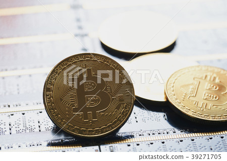 Bitcoin gold coin virtual currency printed circuit board computer electronics industry Bitcoin gold coin virtual currency printed circuit board computer electronics industry 39271705