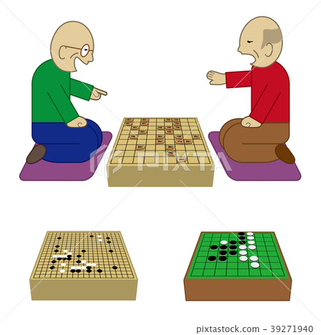 Two old men pointing to shogi 39271940