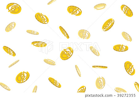 Falling Coins Background-Bitcoin 39272355