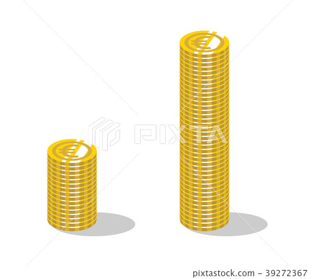 Two stacked coins-euro 39272367
