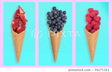 Healthy fresh fruits ice creams 39275161