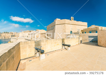 Old canon in barracks of Fort Saint Angelo, Malta 39275178