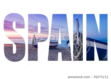 Spain letters isolated with image 39275212