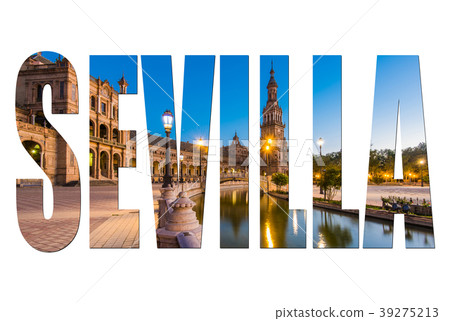 Sevilla letters isolated with image 39275213