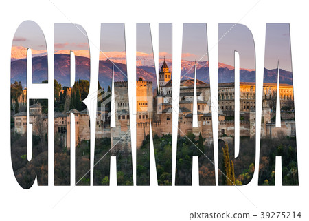 Granada letters isolated with Alhambra image 39275214