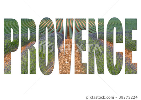 Provence letters isolated, post card template 39275224
