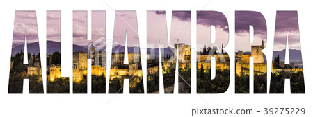 Alhambra letters isolated with image 39275229