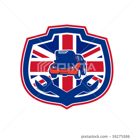 British Auto Repair Shop Union Jack Flag Crest British Auto Repair Shop Union Jack Flag Crest 39275886
