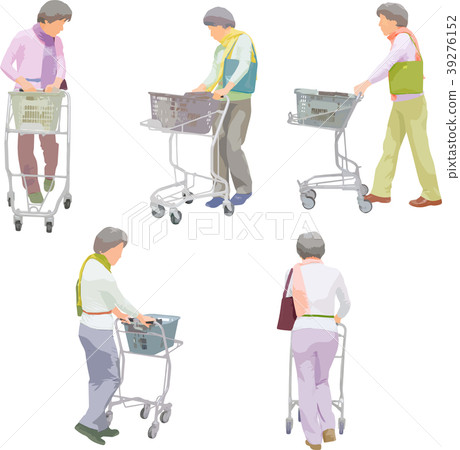 Whole body person illustration _ senior 39276152