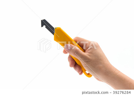 Yellow plastic laminate cutter knife. 39276284