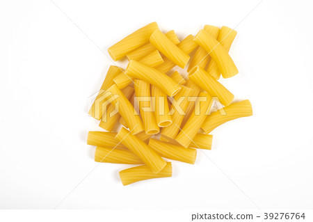 Rigatoni italian pasta isolated on white Rigatoni italian pasta isolated on white 39276764