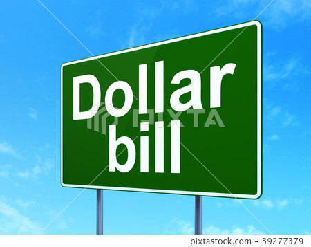 Currency concept: Dollar Bill on road sign 39277379