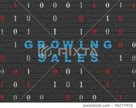 Finance concept: Growing Sales on wall background 39277458