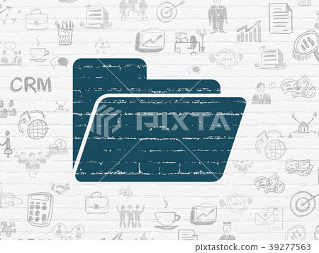 Finance concept: Folder on wall background 39277563