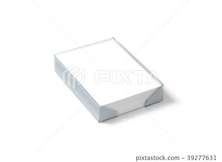 Blank white paper sheet mockup in plastic holder 39277631