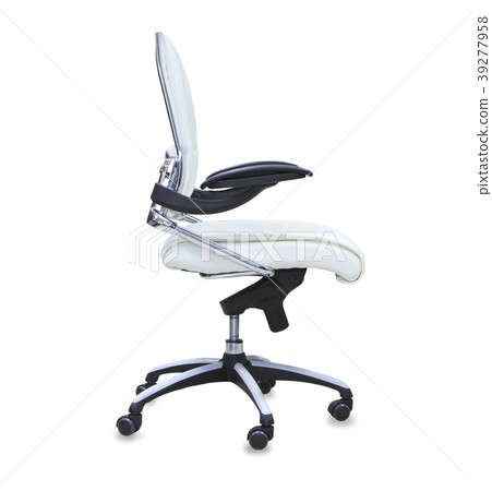 The office chair from white leather. Isolated 39277958