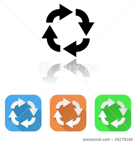 Arrows icon. Colored set of circular motion 39279180