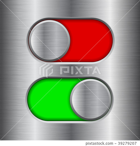 On and Off round slider buttons. Red and green-插圖素材 [39279207] - PIXTA圖庫