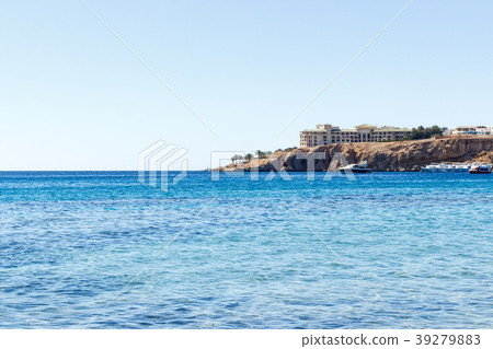 view from sea to the hotel on mountain, Red Sea view from sea to the hotel on mountain, Red Sea 39279883