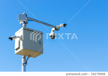 cctv camera on sky background Infrared camera cctv camera on sky background Infrared camera 39279906