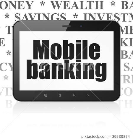 Money concept: Tablet Computer with Mobile Banking 39280854