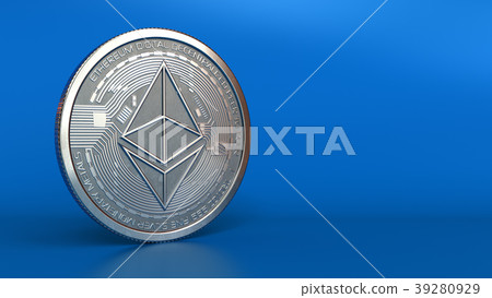 3d illustration of ethereum silver coin 3d illustration of ethereum silver coin 39280929