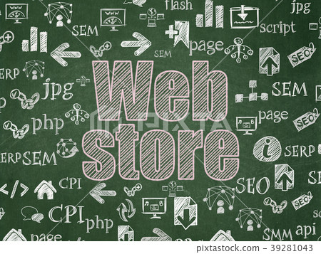 Web development concept: Web Store on School board 39281043