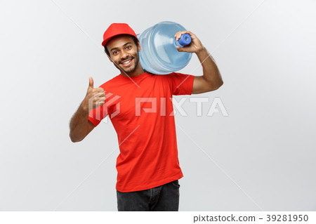 Delivery Concept - Handsome African American Delivery Concept - Handsome African American 39281950
