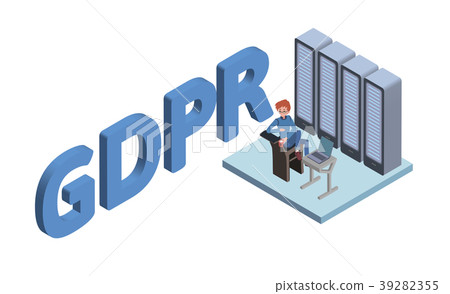 GDPR concept isometric illustration. General Data GDPR concept isometric illustration. General Data 39282355