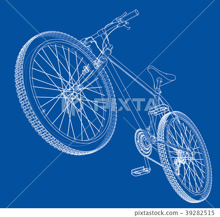 Bicycle blueprint 3d illustration 39282515